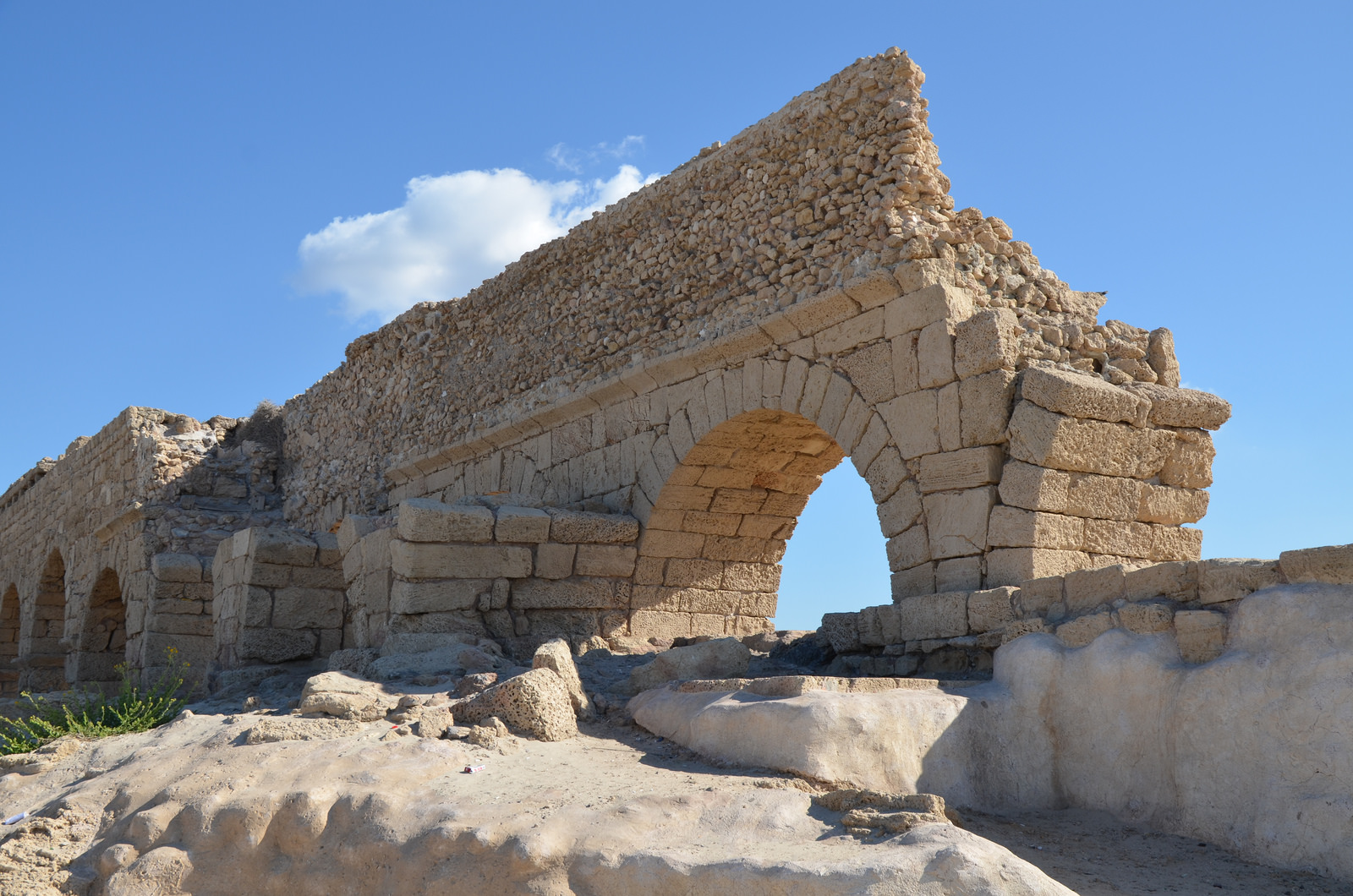 A Portion Of The High Level Aqueduct Of Caesarea Showing The Two Stages