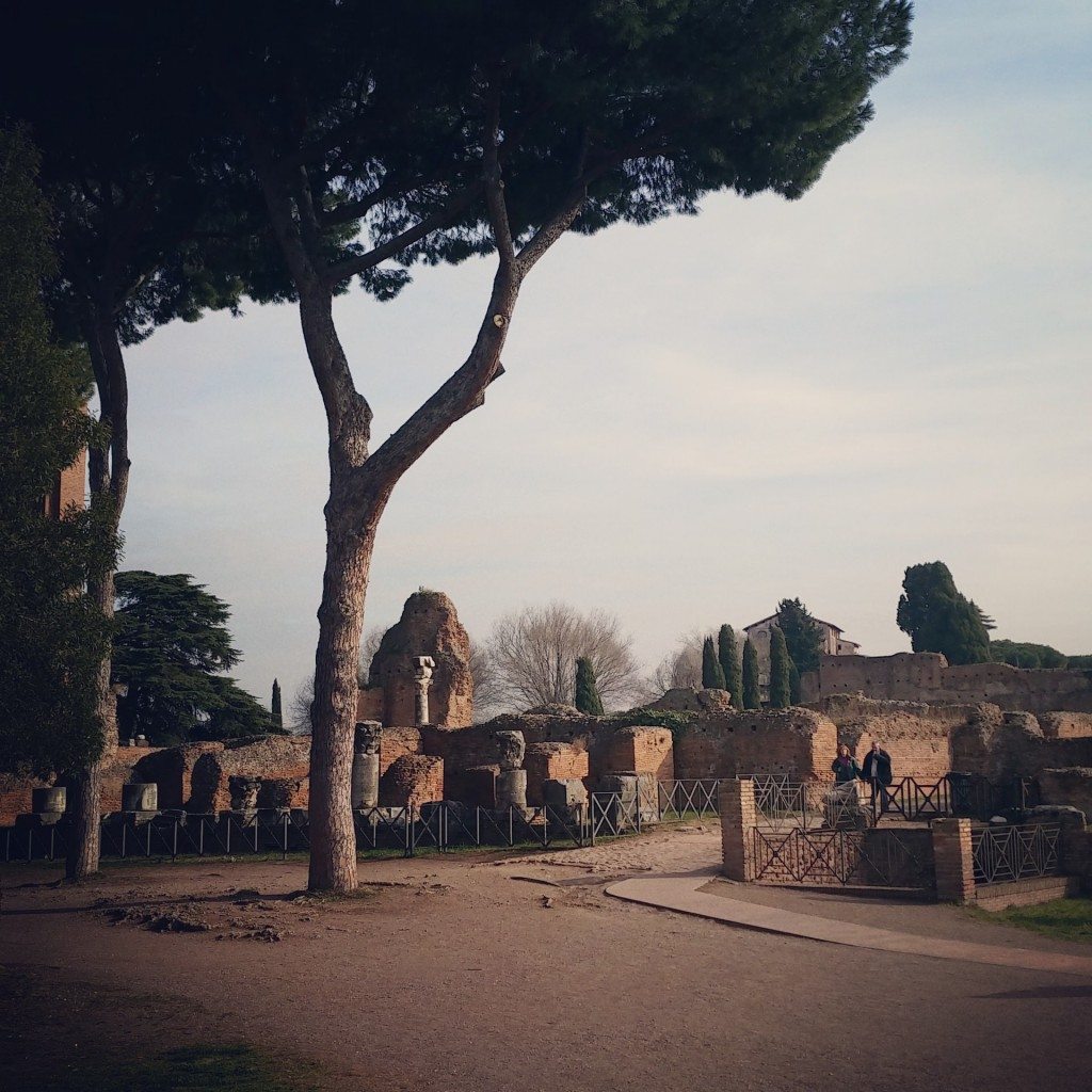 Ruins of villas on the Palatine, as seen during our Rome visit.
